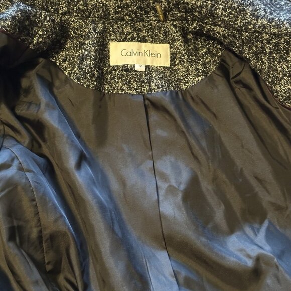 Calvin Klein Classic Double Breasted Large Buttons Wool Blend Jacket Size 12 - Picture 14 of 16